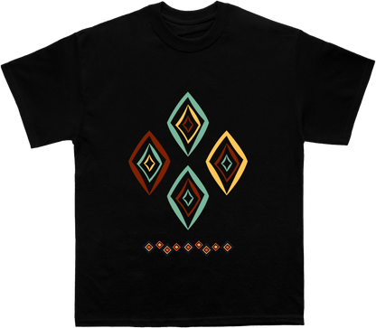 African Geometric Diamond Cascade T-Shirt