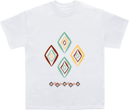 African Geometric Diamond Cascade T-Shirt