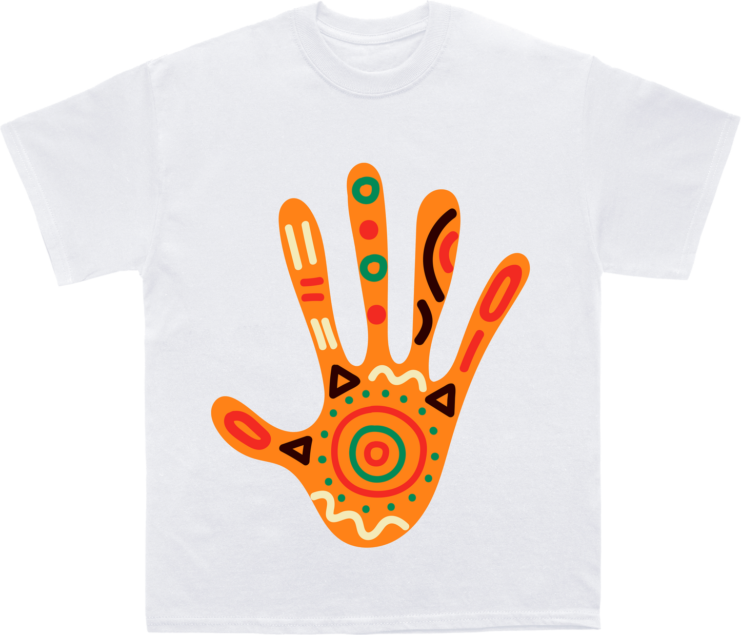 Vibrant Heritage: An African-Inspired Handprint T-shirt