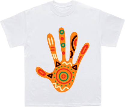 Vibrant Heritage: An African-Inspired Handprint T-shirt